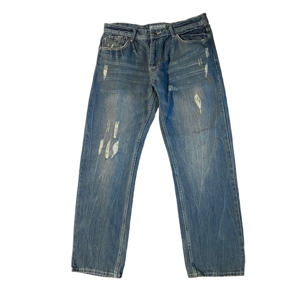 Jordan Craig Men’s Distressed  Blue Jeans Size 34x33 Studded Pocket